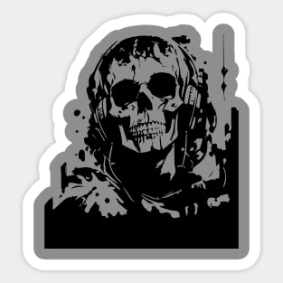 skull in headphones Sticker